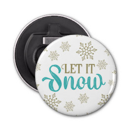 Laat het sneeuwvlokken button flesopener