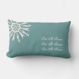 Laat het sneeuwvlokken op Cadet Blue Field - Kussen