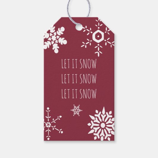 Laat het sneeuwvlokken sneeuwen, gepersonaliseerd  cadeaulabel (Voorkant)