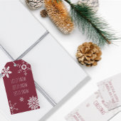 Laat het sneeuwvlokken sneeuwen, gepersonaliseerd cadeaulabel