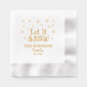 Laat het Sneeuwvlokken Sneeuwvlokken Kerstmis Fami Folie Servetten (Voorkant)