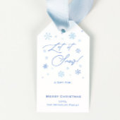 Laat het sneeuwvlokken vrolijk kerstfeest cadeaulabel