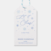 Laat het sneeuwvlokken vrolijk kerstfeest cadeaulabel (Voorkant)