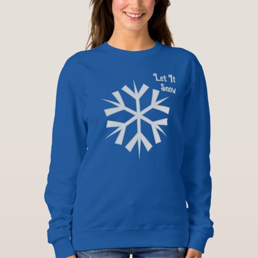 Laat het Sneeuwwinter Sneeuwvlok Blauwe Dames Trui (Voorkant)