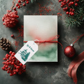 Laat het sneeuwwinterkerstbos met de Waterverf Cadeaulabel
