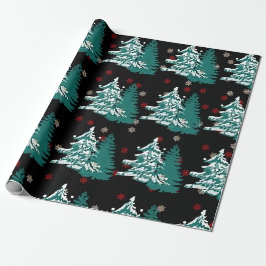 Laat het sneeuwwinterkerstbos met de Waterverf Cadeaupapier (Uitgerold)