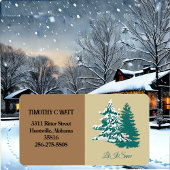 Laat het sneeuwwinterkerstbos met de Waterverf Etiket