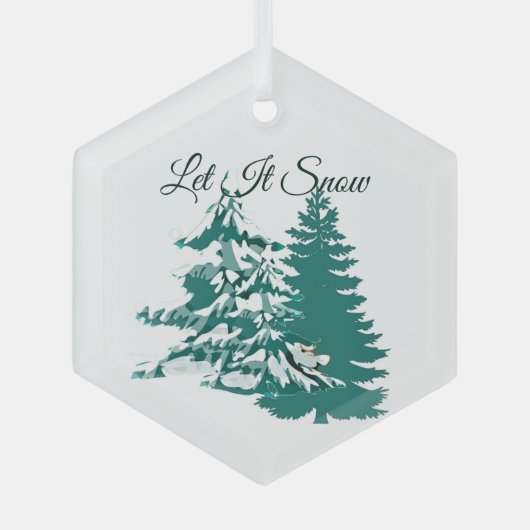 Laat het sneeuwwinterkerstbos met de Waterverf Glas Ornament (Voorkant)