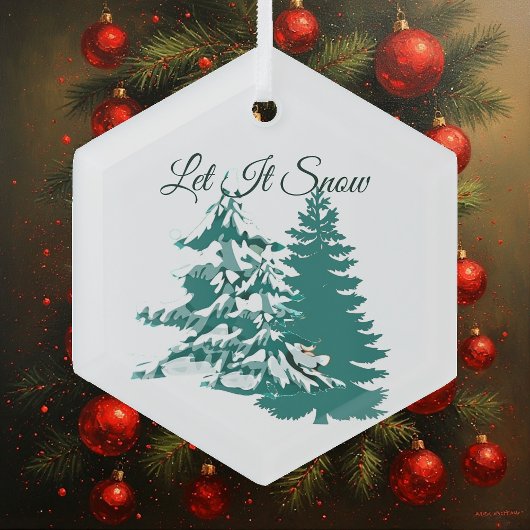 Laat het sneeuwwinterkerstbos met de Waterverf Glas Ornament
