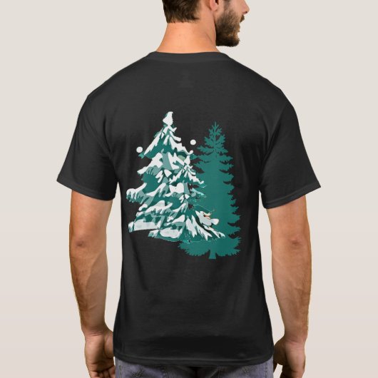 Laat het sneeuwwinterkerstbos met de Waterverf T-shirt (Achterkant)