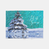 Laat het sneeuwwintersneeuw elegant blauwgroen wit fleece deken (Voorkant (Horizontaal))