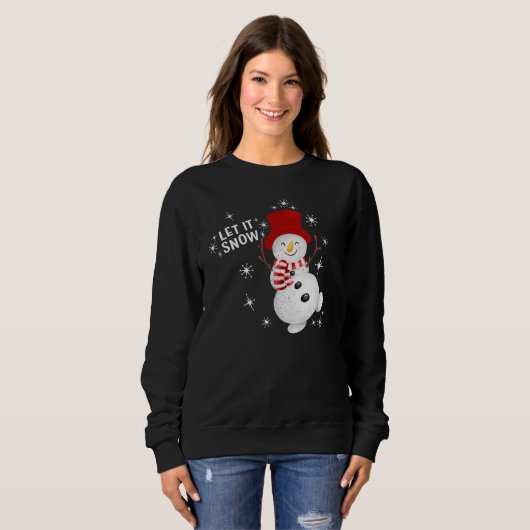 Laat het Sneeuwwitshirt Snowman Trui (Voorkant volledig)