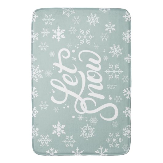 Laat het sneeuwwitte sneeuwvlokken mintgroene vaka badmat (Voorkant Verticaal)