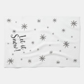 Laat het sneeuwzwart en witte sneeuwvlok theedoek (Horizontaal)