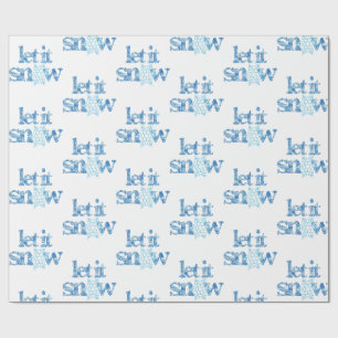 LAAT HET SNEUWEN blauwe sneeuwvlokken winter wonde Cadeaupapier