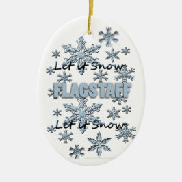 Laat het Snow Flagstaff Arizona Kerstornament Snee Keramisch Ornament