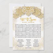 Laat het Snow-Gold Glitter Printable Word Search Feestdagenkaart (Voorkant)
