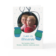 Laat het Snow Holiday Foto Wenskaart