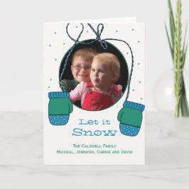 Laat het Snow Holiday Foto Wenskaart Feestdagen Kaart