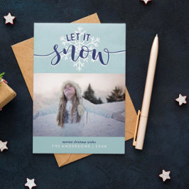 Laat het Snow Holiday-fotokaarten Feestdagenkaart