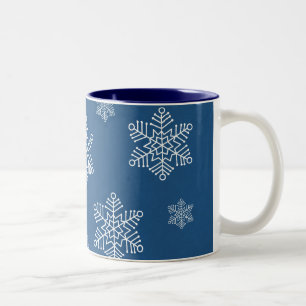 Laat het Snow Holiday Mok, Royal Blue Tweekleurige Koffiemok
