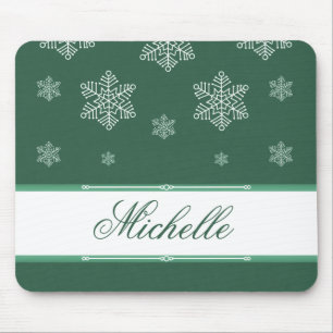 Laat het Snow Holiday Mousepad, Green Muismat