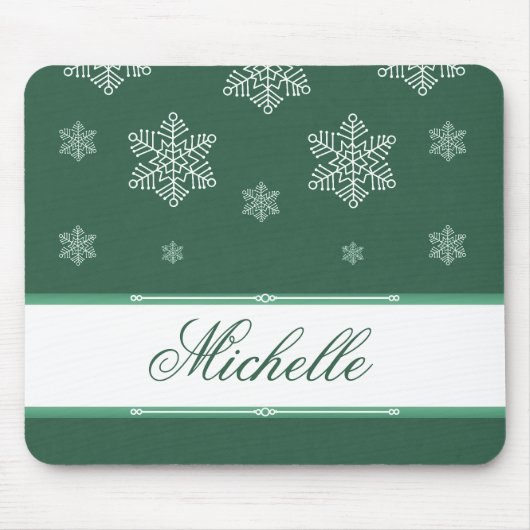 Laat het Snow Holiday Mousepad, Green Muismat (Voorkant)