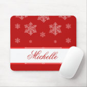 Laat het Snow Holiday Mousepad, Red Muismat (Met muis)