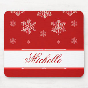 Laat het Snow Holiday Mousepad, Red Muismat