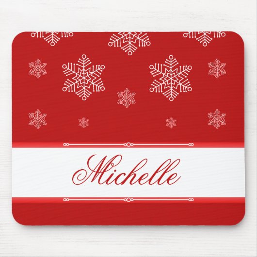 Laat het Snow Holiday Mousepad, Red Muismat (Voorkant)