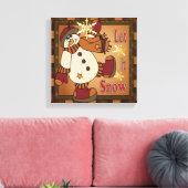 Laat het Snow Holiday Snowman | Kerstmis Canvas Afdruk (Insitu (Woonkamer))