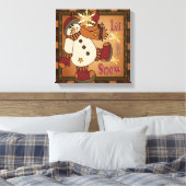 Laat het Snow Holiday Snowman | Kerstmis Canvas Afdruk (Insitu (Slaapkamer))