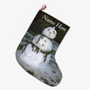 Laat het Snow Jolly Snowman Snow Lady Grote Kerstsok