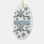 Laat het Snow Montana kerstversiering Keramisch Ornament (Rechts)