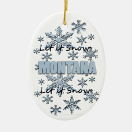 Laat het Snow Montana kerstversiering Keramisch Ornament
