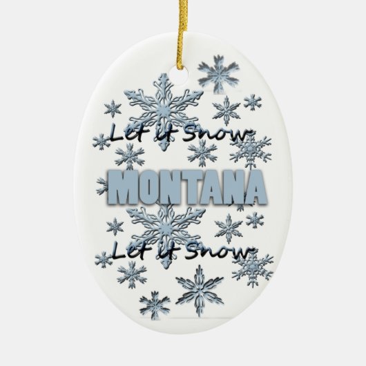 Laat het Snow Montana kerstversiering Keramisch Ornament (Voorkant)