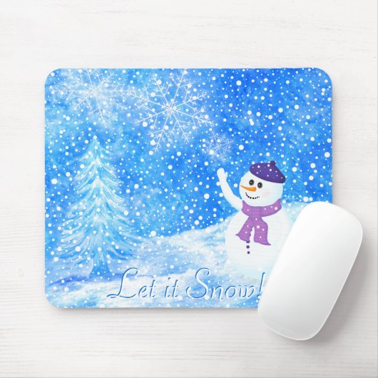 Laat het Snow Mousepad Muismat (Met muis)