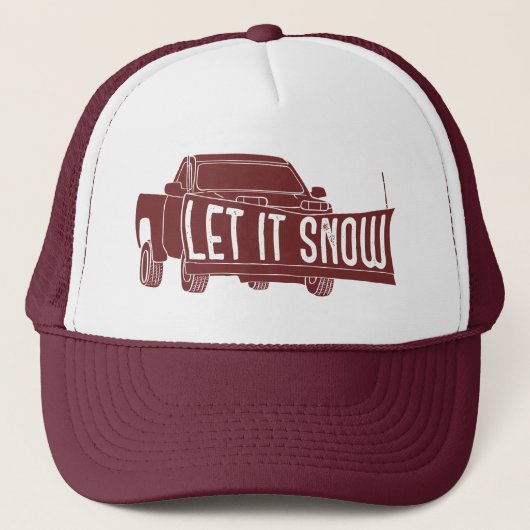 Laat het Snow Pickup Truck met Snowplow Trucker Pet (Voorkant)