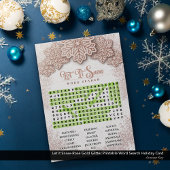 Laat het Snow-Roos Gold Printable Word Search Feestdagenkaart