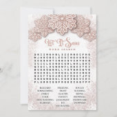 Laat het Snow-Roos Gold Printable Word Search Feestdagenkaart (Voorkant)