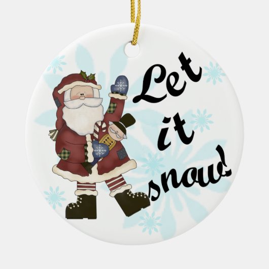 Laat het Snow Santa Keepomwille Ornament (Voorkant)
