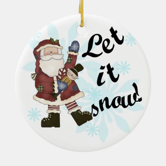 Laat het Snow Santa Keepomwille Ornament (Achterkant)