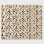 Laat het Snow Scottie Dog Fun Custom Photo Gold Cadeaupapier (Vlak)