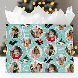 Laat het Snow Scottie Dog Fun Custom Photo Mint Groot Cadeauzakje
