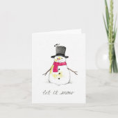Laat het Snow Snowman Feestdagen Kaart (Voorkant)