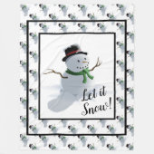 Laat het Snow Snowman Fleece Deken (Voorkant)