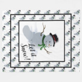 Laat het Snow Snowman Fleece Deken (Voorkant (Horizontaal))