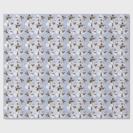 Laat het Snow Snowman Kerstmis gaan Cadeaupapier (Vlak)