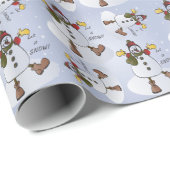 Laat het Snow Snowman Kerstmis gaan Cadeaupapier (Rol Hoek)