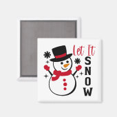 Laat het Snow Snowman Magneet (Voorkant / Achterkant)